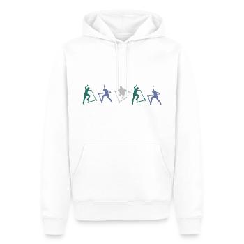 stuntscooter rollerscooter scooter e-scooter-pro - Männer Premium Bio Hoodie - Weiß - Vorne - Nico (187cm)