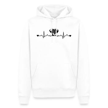 Dobermann Heartbeat Pulse ECG - Men’s Premium Organic Hoodie - white - Front - Nico (187cm)
