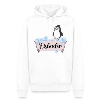 Les baigneurs de glace « durcissent dans le bain de glace » Bains d’hiver - Sweat à capuche Premium bio Homme - blanc - Devant - Nico (187cm)