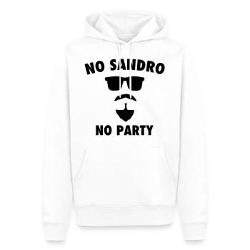 NO SANDRO NO PARTY - Männer Premium Bio Hoodie - Weiß - Vorne - Nico (187cm)