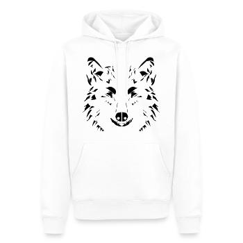 Wolf Design - Men’s Premium Organic Hoodie - white - Front - Nico (187cm)