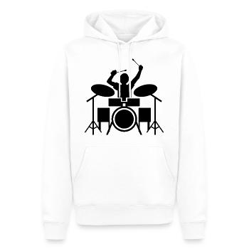 Batteur Batteur Batteur Musique Tambours Batteries - Sweat à capuche Premium bio Homme - blanc - Devant - Nico (187cm)