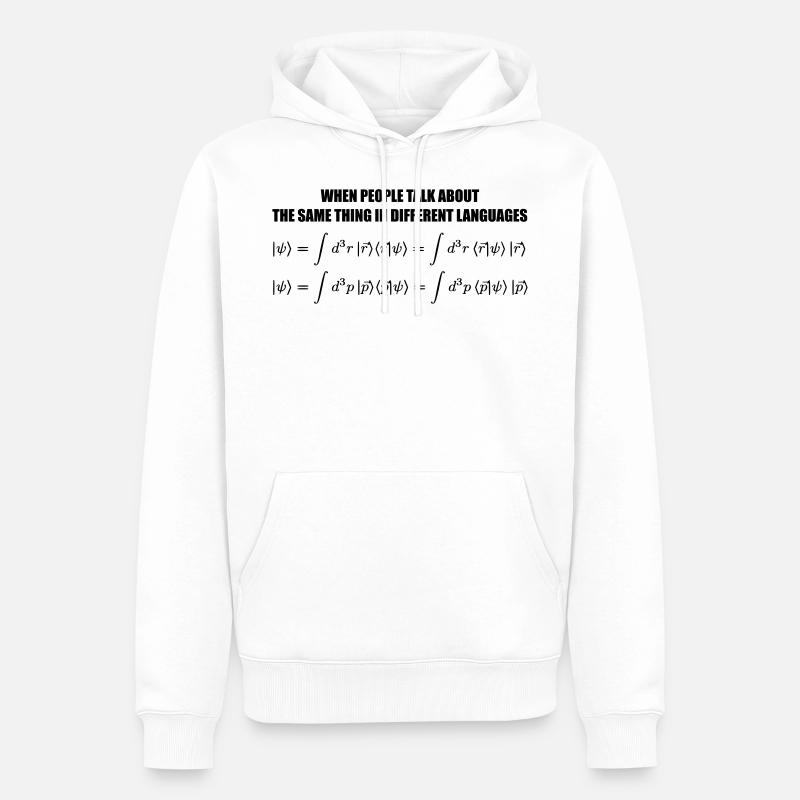 Quantum Physics Joke - Representation - Männer Premium Bio Hoodie - Weiß