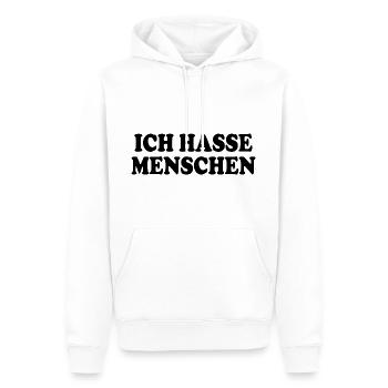 Je déteste les gens - Sweat à capuche Premium bio Homme - blanc - Devant - Nico (187cm)