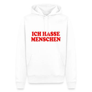 Je déteste les gens - Sweat à capuche Premium bio Homme - blanc - Devant - Nico (187cm)