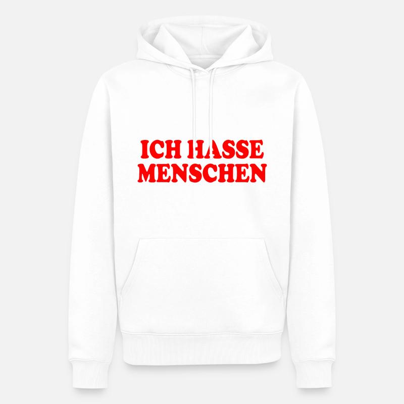 Je déteste les gens - Sweat à capuche Premium bio Homme - blanc