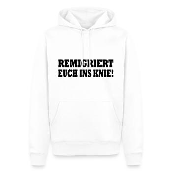 remigriert euch ins knie - Männer Premium Bio Hoodie - Weiß - Vorne - Nico (187cm)