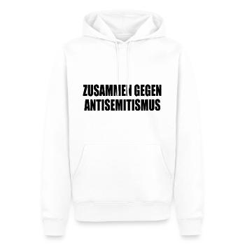 zusammen gegen antisemitismus - Männer Premium Bio Hoodie - Weiß - Vorne - Nico (187cm)