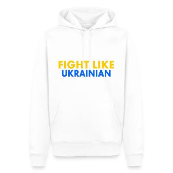 Fight like ukrainian - Männer Premium Bio Hoodie - Weiß - Vorne - Nico (187cm)
