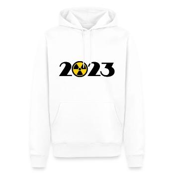 Attention radioactif, Rayonnement 2023 - Sweat à capuche Premium bio Homme - blanc - Devant - Nico (187cm)