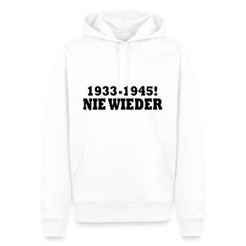 Nie wieder 1933 - 1945 - Männer Premium Bio Hoodie - Weiß - Vorne - Nico (187cm)