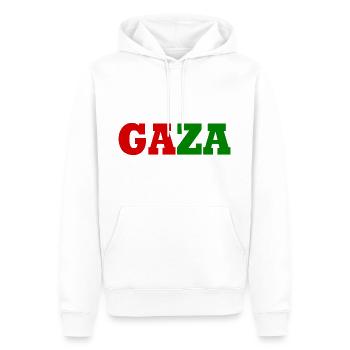 Free Gaza - Sweat à capuche Premium bio Homme - blanc - Devant - Nico (187cm)