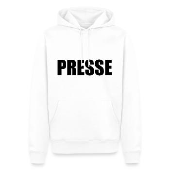 Presse - Männer Premium Bio Hoodie - Weiß - Vorne - Nico (187cm)