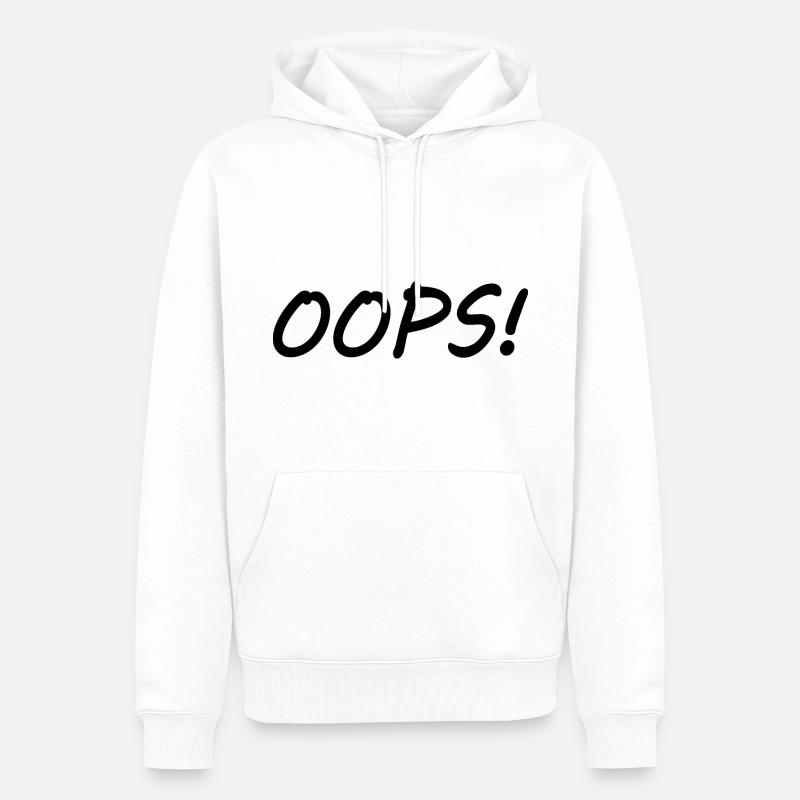 Oops - Sweat à capuche Premium bio Homme - blanc