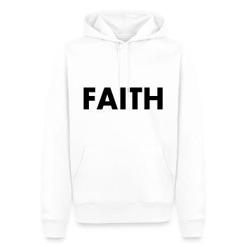 Faith - Männer Premium Bio Hoodie - Weiß - Vorne - Nico (187cm)