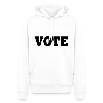 Vote - Men’s Premium Organic Hoodie - white - Front - Nico (187cm)