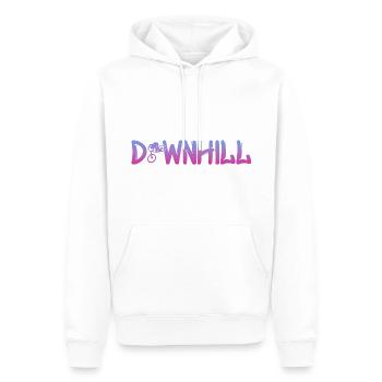 Downhill mit Biker - Männer Premium Bio Hoodie - Weiß - Vorne - Nico (187cm)
