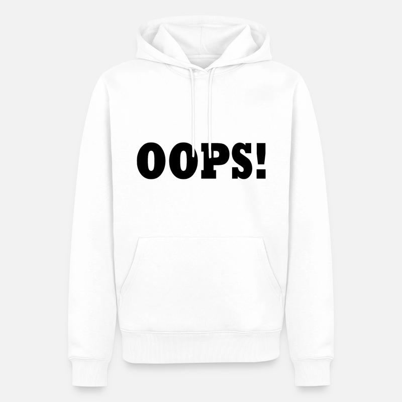 Oops - Sweat à capuche Premium bio Homme - blanc