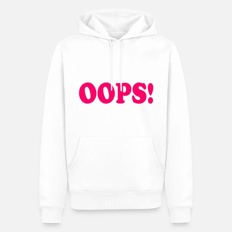 Oops - Sweat à capuche Premium bio Homme - blanc