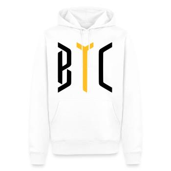 BITCOIN / BTC / CRYPTOCURRENCIES / CRYPTOS - Men’s Premium Organic Hoodie - white - Front - Nico (187cm)