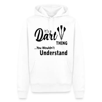Drôle de fléchettes disant jeu de fléchettes cadeau - Sweat à capuche Premium bio Homme - blanc - Devant - Nico (187cm)