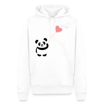 panda herz niedlich luftballon bär groß dick kusch - Männer Premium Bio Hoodie - Weiß - Vorne - Nico (187cm)
