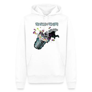 Massacré pour le Raton Laveur à Vie - Sweat à capuche Premium bio Homme - blanc - Devant - Nico (187cm)