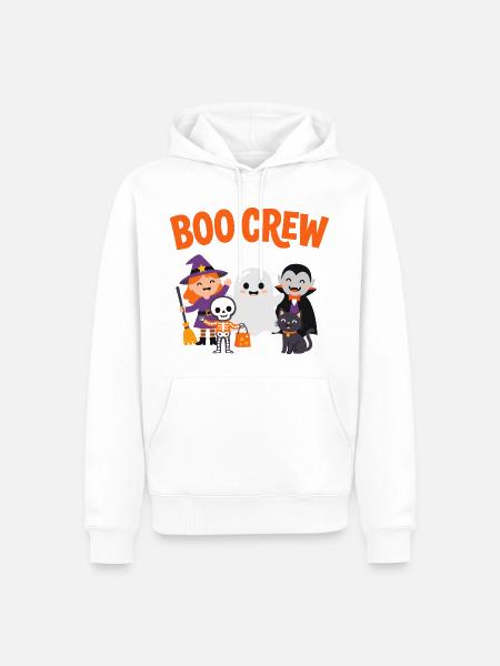 Boo Crew Halloween-Freunde - Männer Premium Bio Hoodie - Weiß