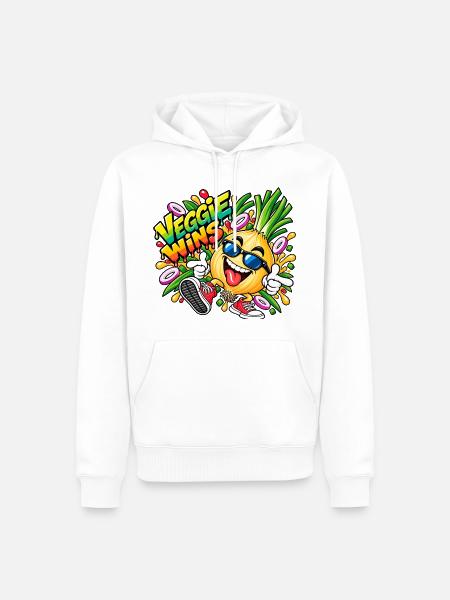 Veggie Wins Zwiebel - Männer Premium Bio Hoodie - Weiß