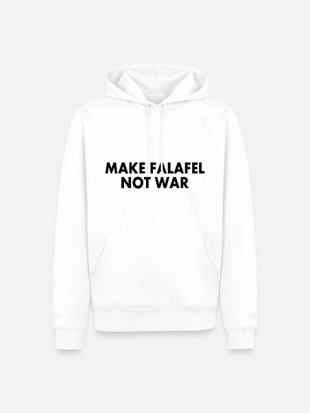 Make falafel not war - Men’s Premium Organic Hoodie - white