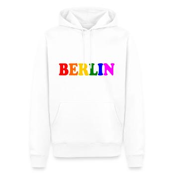 Berlin - Männer Premium Bio Hoodie - Weiß - Vorne - Nico (187cm)