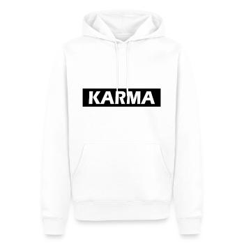 Karma - Männer Premium Bio Hoodie - Weiß - Vorne - Nico (187cm)