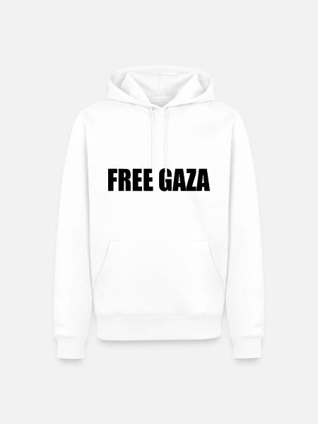 Free gaza - Men’s Premium Organic Hoodie - white