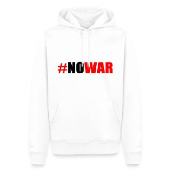 No war - Sweat à capuche Premium bio Homme - blanc - Devant - Nico (187cm)