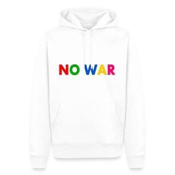 No war - Männer Premium Bio Hoodie - Weiß - Vorne - Nico (187cm)