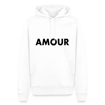 Amour - Männer Premium Bio Hoodie - Weiß - Vorne - Nico (187cm)