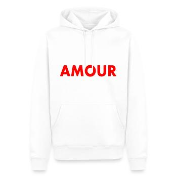 Amour - Männer Premium Bio Hoodie - Weiß - Vorne - Nico (187cm)