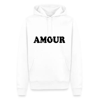 Amour - Sweat à capuche Premium bio Homme - blanc - Devant - Nico (187cm)