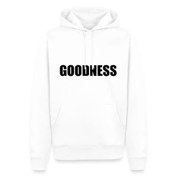 goodness - Men’s Premium Organic Hoodie - white - Front - Nico (187cm)