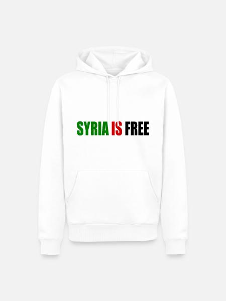 syrien - syria is free - Männer Premium Bio Hoodie - Weiß