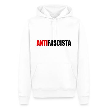 antifascista - Männer Premium Bio Hoodie - Weiß - Vorne - Nico (187cm)