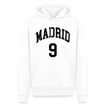 Madrid 9 - Sweat à capuche Premium bio Homme - blanc - Devant - Nico (187cm)