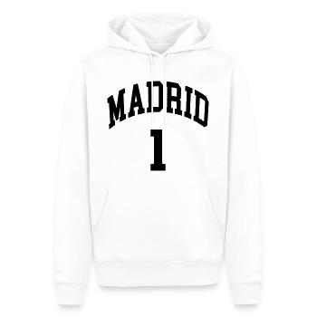 Madrid 1 - Sweat à capuche Premium bio Homme - blanc - Devant - Nico (187cm)