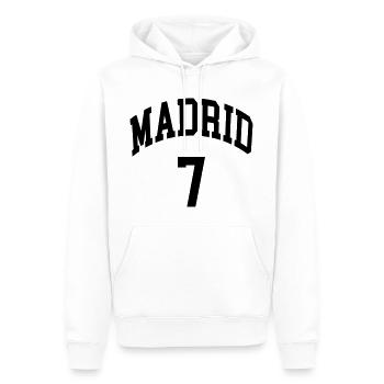 Madrid 7 - Sweat à capuche Premium bio Homme - blanc - Devant - Nico (187cm)