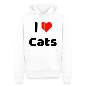 I LOVE CATS - Design pour les amoureux des chats ! - Sweat à capuche Premium bio Homme - blanc - Devant - Nico (187cm)