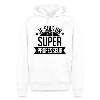 je suis un super professeur - Sweat à capuche Premium bio Homme - blanc - Devant - Nico (187cm)