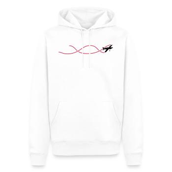 Kunstflugzeug mit Rolle - Männer Premium Bio Hoodie - Weiß - Vorne - Nico (187cm)