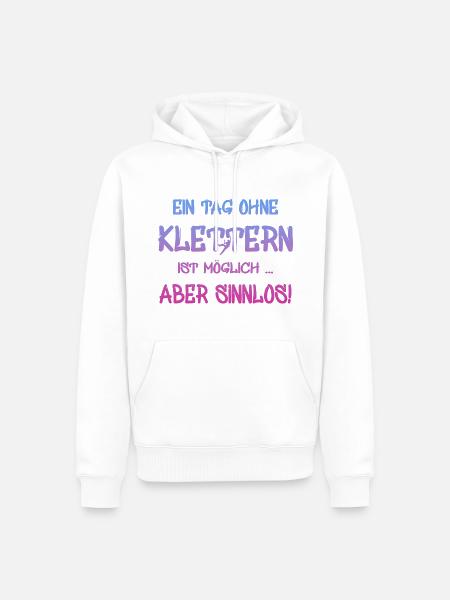 Klettern Kletterer Bouldern Boulderer - Männer Premium Bio Hoodie - Weiß