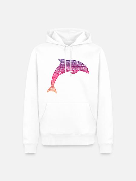 Delfi, Dolphin - Männer Premium Bio Hoodie - Weiß