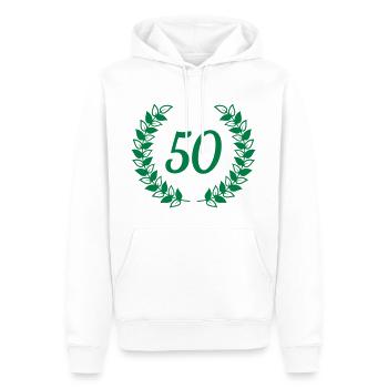 cinquante birthday anniversaire de la couronne - Sweat à capuche Premium bio Homme - blanc - Devant - Nico (187cm)